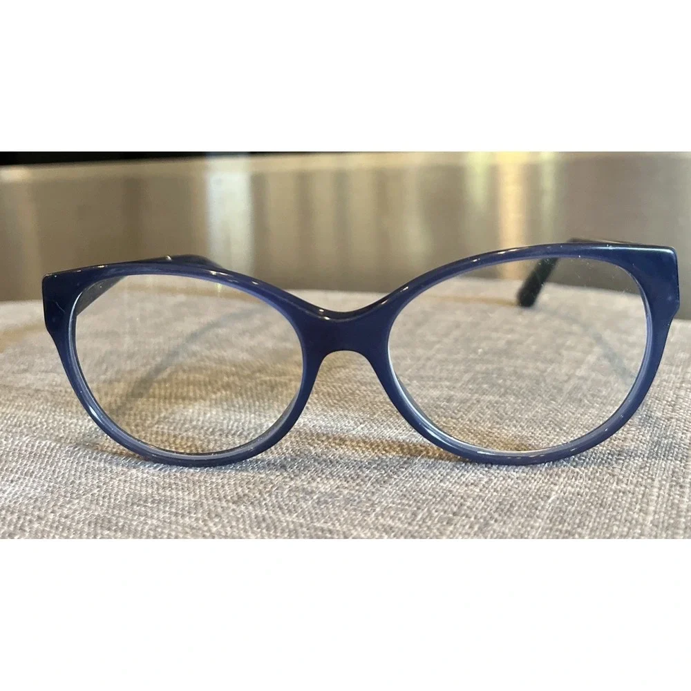 Bvlgari‎ Eyeglasses 4106-B-Q 5145 Blue Opal Rhinestones Cat Eye Italy 54[]17 140